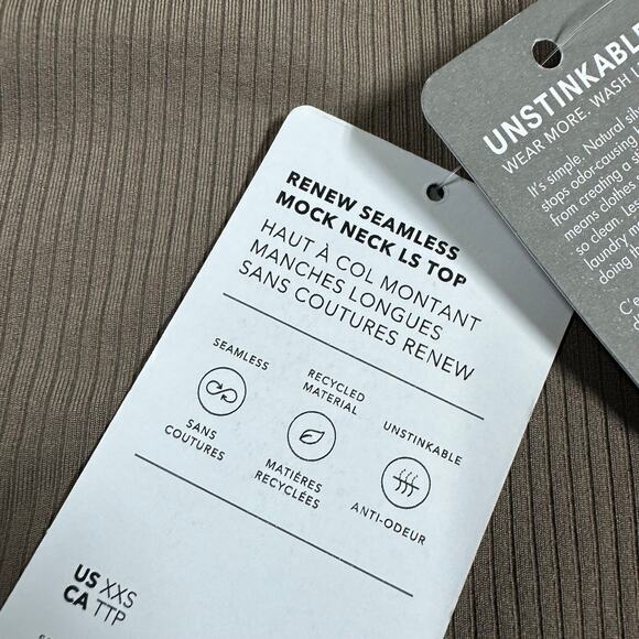 Athleta Renew Seamless Mock Neck Top Pyrite Women's Size XXS New With Tags - Picture 9 of 11